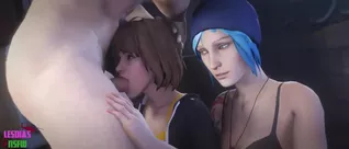 Max and Chloe Shared Blowjob - Lesdias