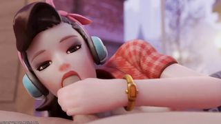 Cruiser D.Va POV Blowjob - Lewdxanimations