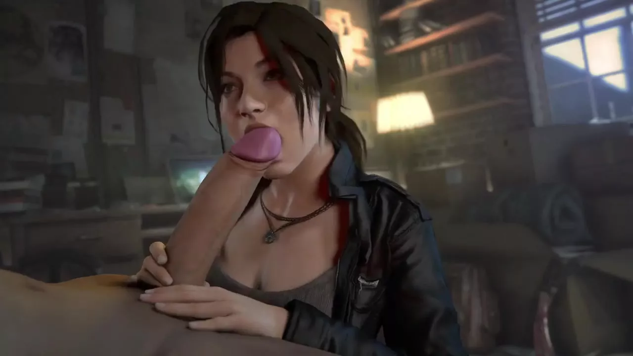 Lara Croft Sucking a Big Cock - Leeterr