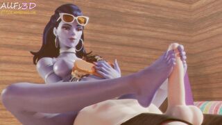 Caught shoe sniffing by Widow part 3 - Allfy3D