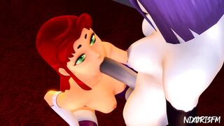 Starfire x Raven Blowjob - Nixorisfm