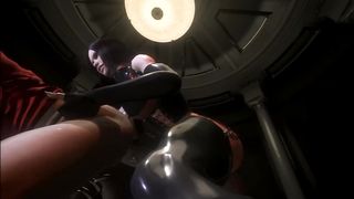 SFM VR 3D Latex Futa Mistress Fucks Male Slave Anal