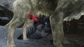 Khajiiti Teen Blows Horse and Husky Cock