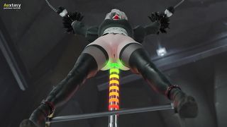 2b gets fucked by glowing dildo