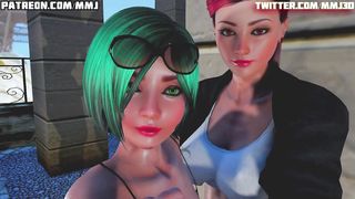 Camera; Rose x Alice and Bria - Futa x Female x Futa - MMJ3d