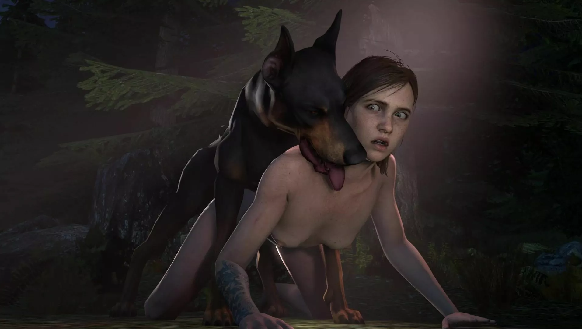 The Last Of Us 3d Porn Dog - Ellie from TLOU 2 with feral dog