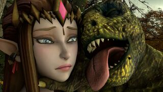 Zelda captured by Lizardman