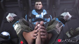 [AnKhajiit] - Kat's Bare Feetjob (No Helmet)