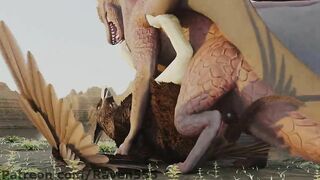 Gay dragon dominates gryphon