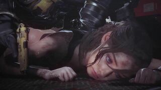 Claire tracked down by Hunk