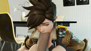 sexy tracer with big boobs blowjob