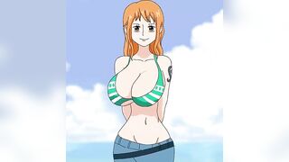 Nami popping boobs out (One Piece)