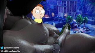 Morty watching Charlotte masturbating (Fortnite)