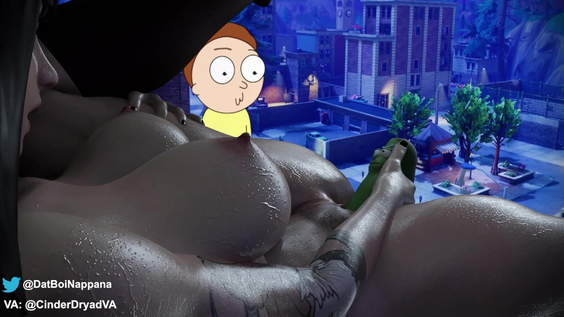 Morty watching Charlotte masturbating (Fortnite)