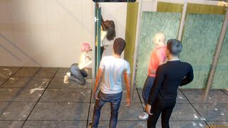 A homeless man gets pleasure in the toilet