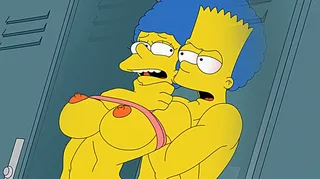 Time Travel Bart And Marge Simpson Porn - Marge And Bart In The Gym [Nikisupostat][1080p]