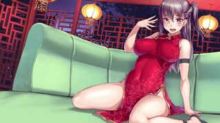 Injected a Drug into a Futanari China-dress Girl's Penis and it got HUGE