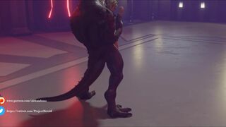 3D lizard lifted innocent girl up and fucks her hard