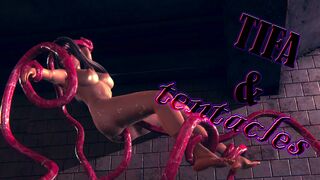 Tifa Lockhart fucked by tentacles in a subway