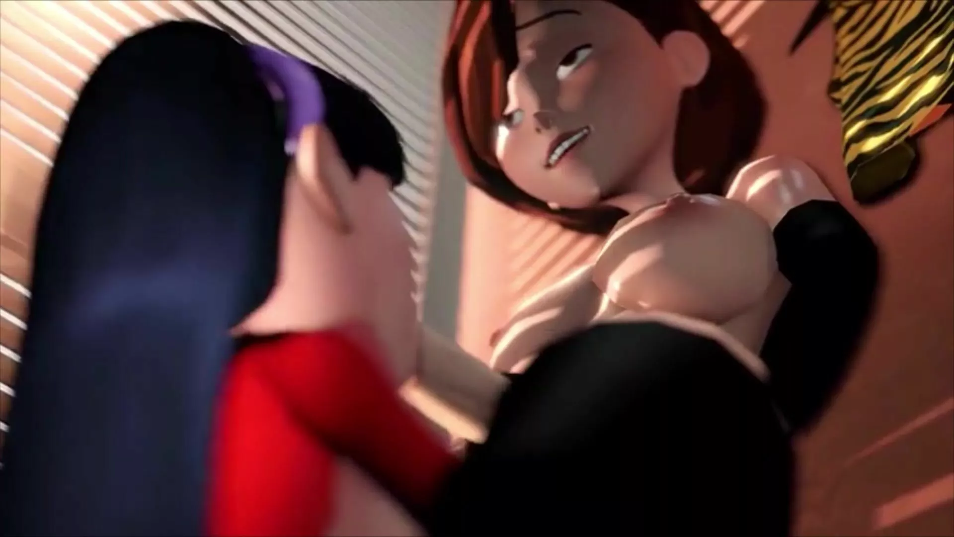 helen and violet parr in the changing room
