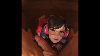 D.Va PoV Blowjob Wiht Happy End [4K][Yeero]