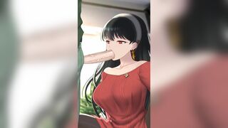 Long hair Yor blowjob【Consome】