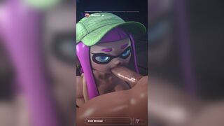 Pink Hair inkling blowjob