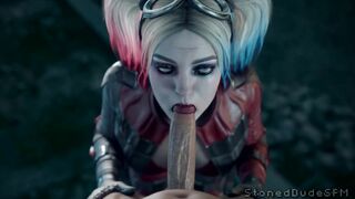 Harley Quinn Blowjob [White][Stoneddude]