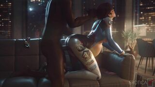 D.Va's fan date coffee meet to casting couch 4 months later. (blacked)[VGErotica]