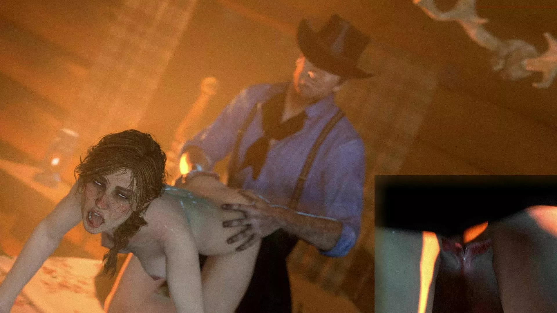 Arthur's powerful thrusts intensifying Sadie's pleasure
