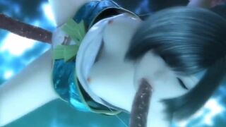 Yuffie gets BBCs and tentacles gangbang