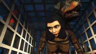 Elizabeth collared and kept in a cage