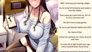 "You got catfished by a horny milf!" Hentai Caption Dub