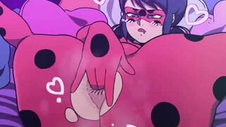 Ladybug fingering ass for a 1 mim