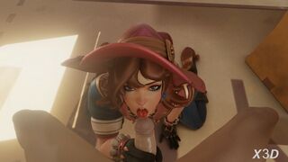 [4K] Kiriko Blowjob [White][X3D]