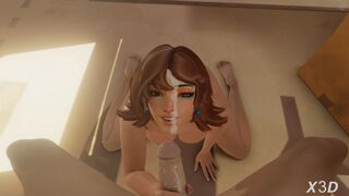 [4K] Kiriko Blowjob [White][Nude][X3D]