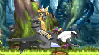 Delga Breed and flooded Blaziken Womb with his virile dragonic sperm