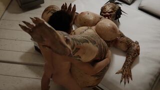 Guy having sex with Yautja