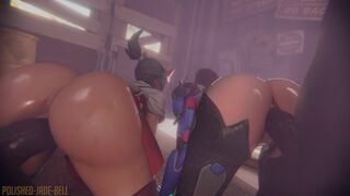 D.Va and Kiriko Blacked (Sound Variant) [Polished Jade Bell]