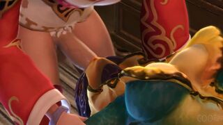 Nami giving Head to Ahri