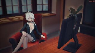 [MMDSunrise] Insects fuck principal Haku in her office