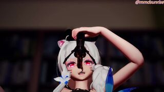 [MMDSunrise] Catgirl Haku sucks insect cock