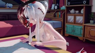 [Goutouren] Haku's tired of waiting for her husband so she fucks an insect