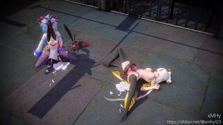 Ganyu and Ningguang insect fuck by xmhy