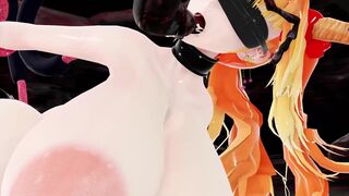 Bound and blindfolded Suika sucks dick in monster cave by HeHe233