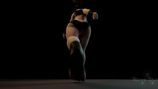 Mei sexy walk with physicked boobs in sportswear