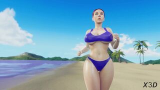 Black Widow beach running