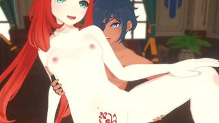 Nilou fucked by kaeya with her hair down