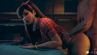 D.va Makes A Pit Stop For A Quickie [Creamtau]