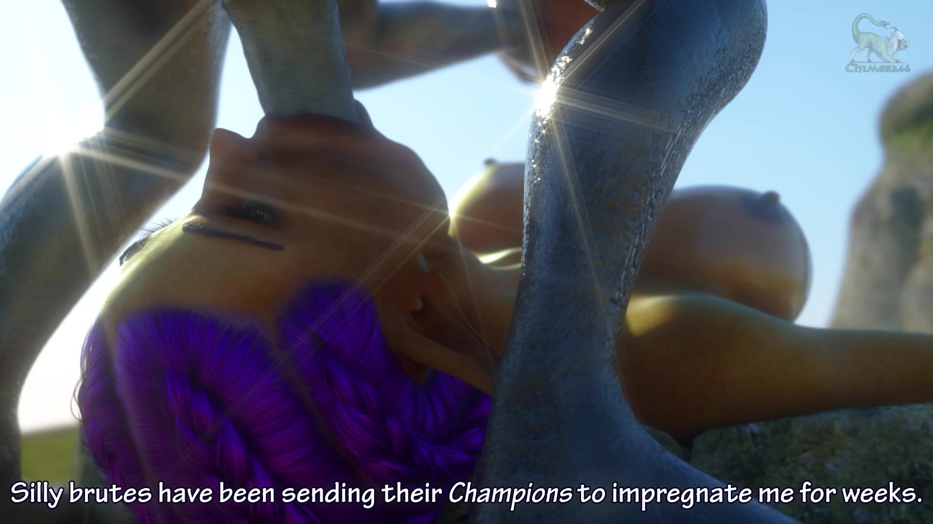 Elf Queen Gets Throat Fuck Breeding From Monster Dude